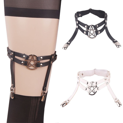 Manufacturer sells Korean style five-pointed star decorated adjustable leg rings leg rings European and American sexy duckbill buckle garters