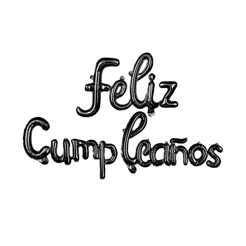 feliz año nuevo español inglés feliz cumpleaños globos Feliz año nuevo letras unificadas