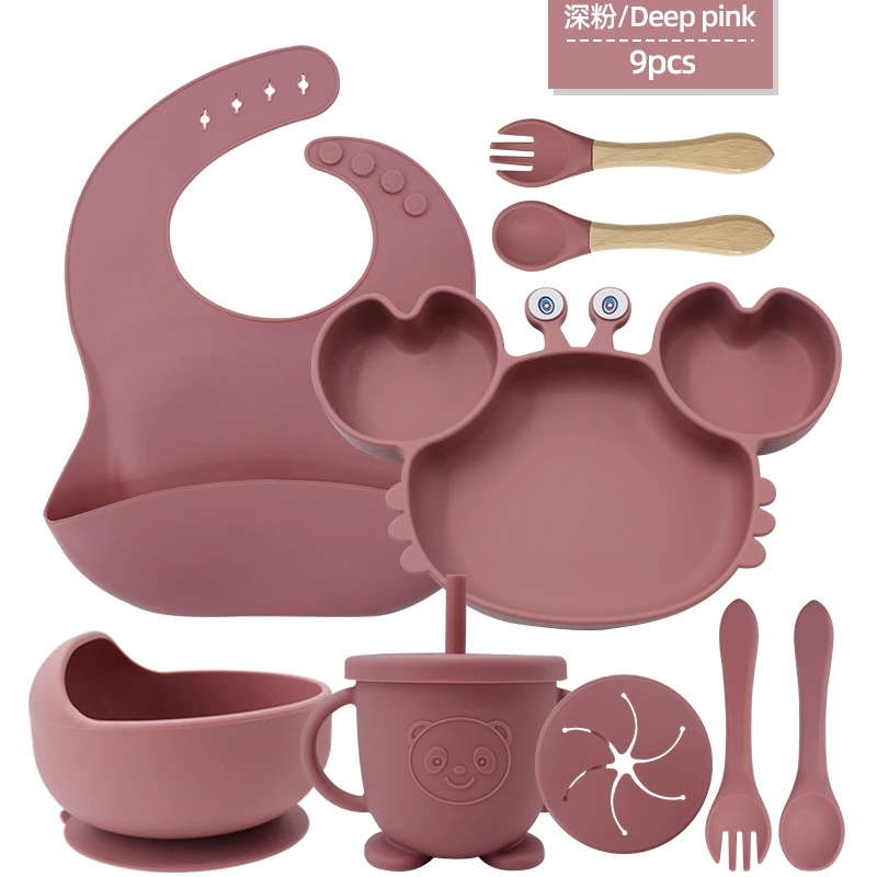 Children's silicone tableware, set, cartoon food silicone, dinner plate