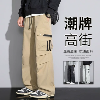 美式潮牌多口袋机能工装伞兵裤男春秋季2025新款宽松休闲长裤子