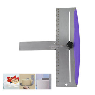 New stainless steel adjustable height cake cream leveler scraper with scale cake surface tool