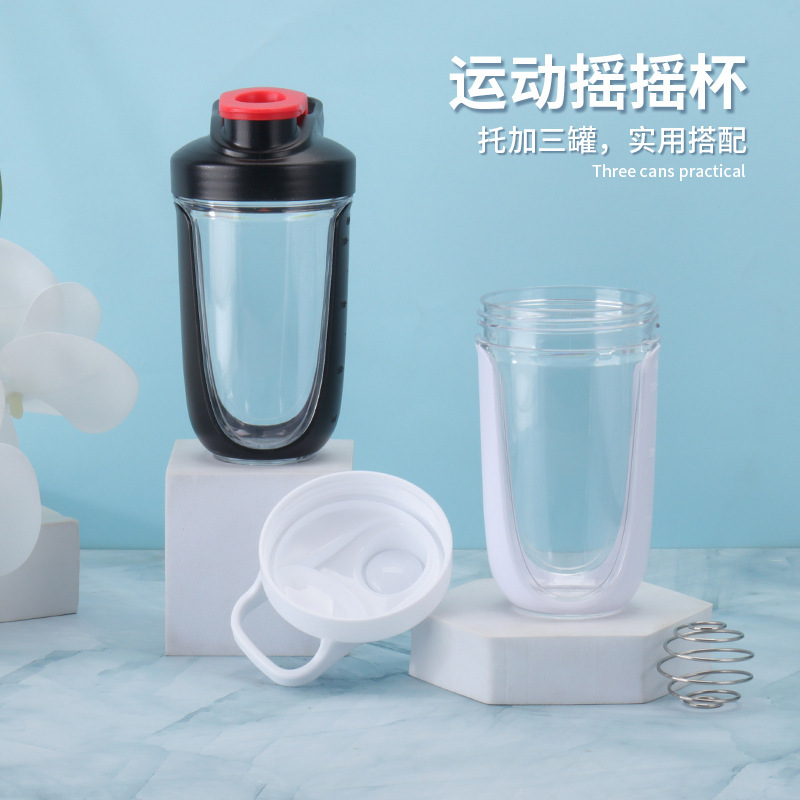 カスタマイズされた夏のスポーツウォーターボトル屋外プラスチックウォーターカップスプリングミキシングボールフィットネススポーツプロテインパウダーシェーカーカップ|undefined