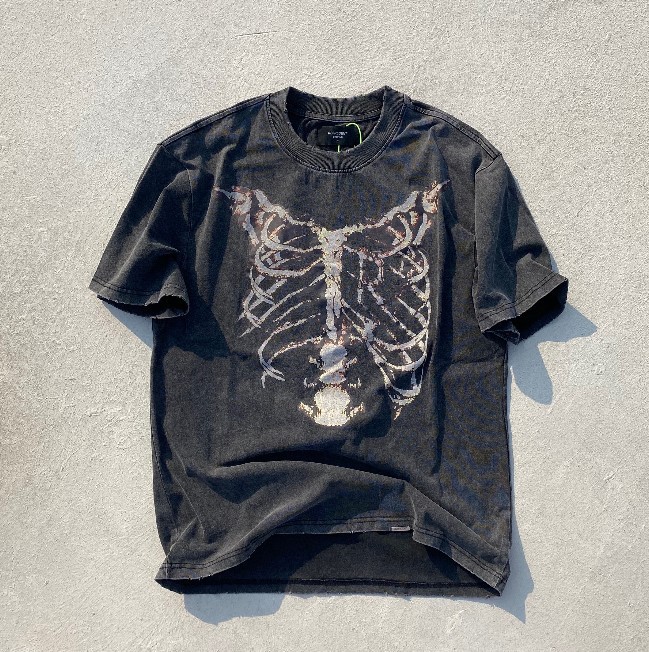 Vtg半袖男アメリカンヴィンテージマンソンセントレトロダークダーク欧米古いfogスタイルハイストリートtシャツ