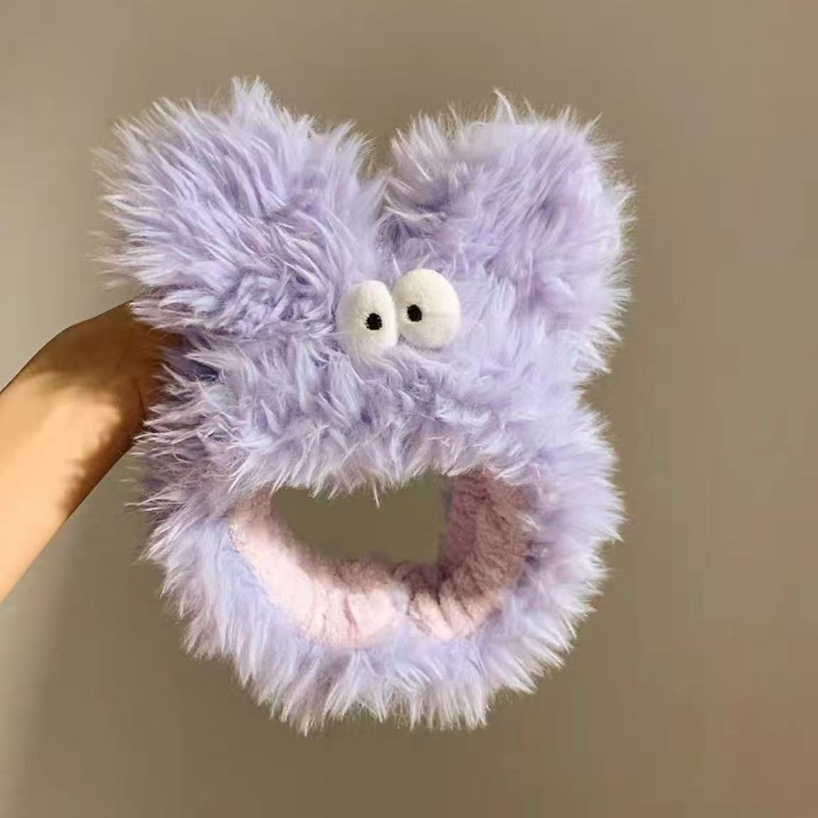 Caricatura verde rana correa de cabello mujer nuevo lindo gran ojo correa de cabello lavar la cara correa de cabello máscara de Navidad tocado