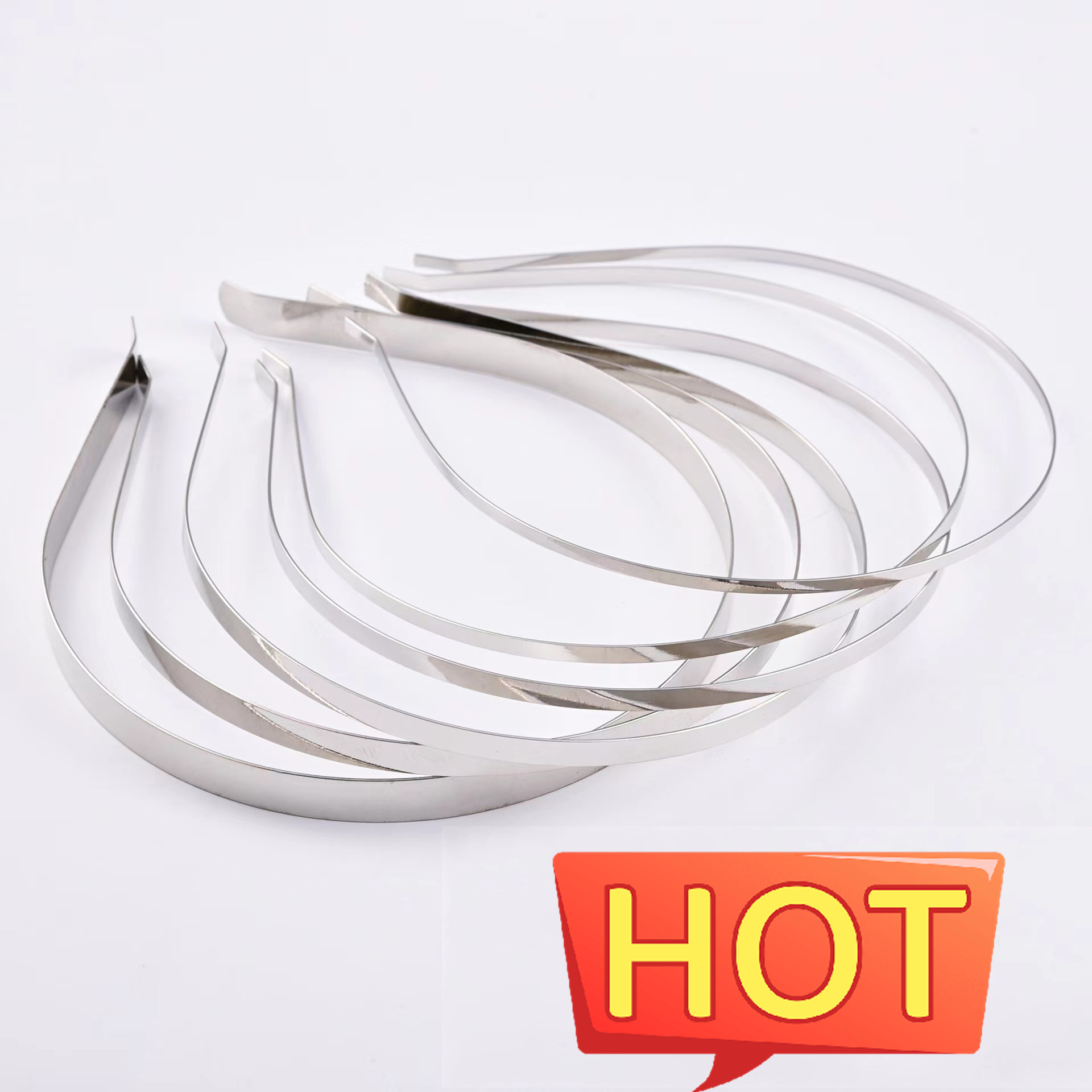 Diadema de cáñamo dorado plateado giro exquisito anillo de cabeza de hierro galvanizado en bruto metal 5MM diadema de tablero ligero