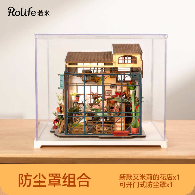 Ruo Wei Ruo Lai Kaixi Flower House Diy House Rompecabezas de la casa modelo de bricolaje Casa en miniatura Escena ensamblada Regalo de juguete