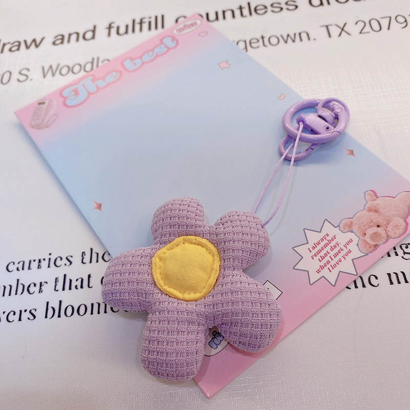 HD843A025 tela de otoño púrpura relleno de algodón muñeca llavero colgante bolso colgante de teléfono móvil