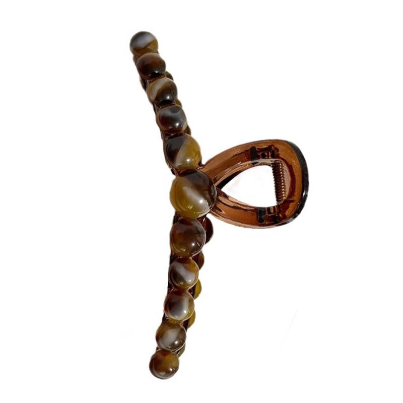 Un sentimiento de alta calidad de tamaño super grande clip de tiburón para el cabello más clip de cabello para mujeres 2025 nueva cabeza posterior retró perlas agarrar clip de cabello