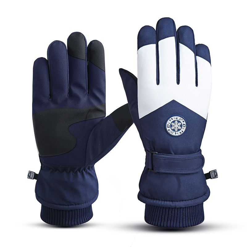 Guantes de esquí de invierno Ciclismo hombres y mujeres al aire libre cálido a prueba de viento impermeable pantalla táctil forrada de lana engrosada par guantes al por mayor