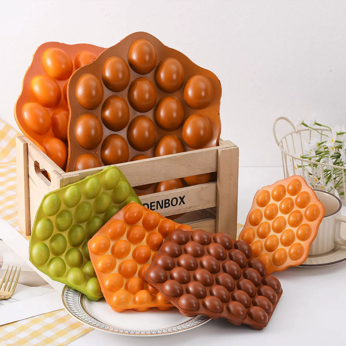 仿真PU鸡蛋仔模型经典港式小吃冰淇淋食品拍摄道具摆设甜品玩具