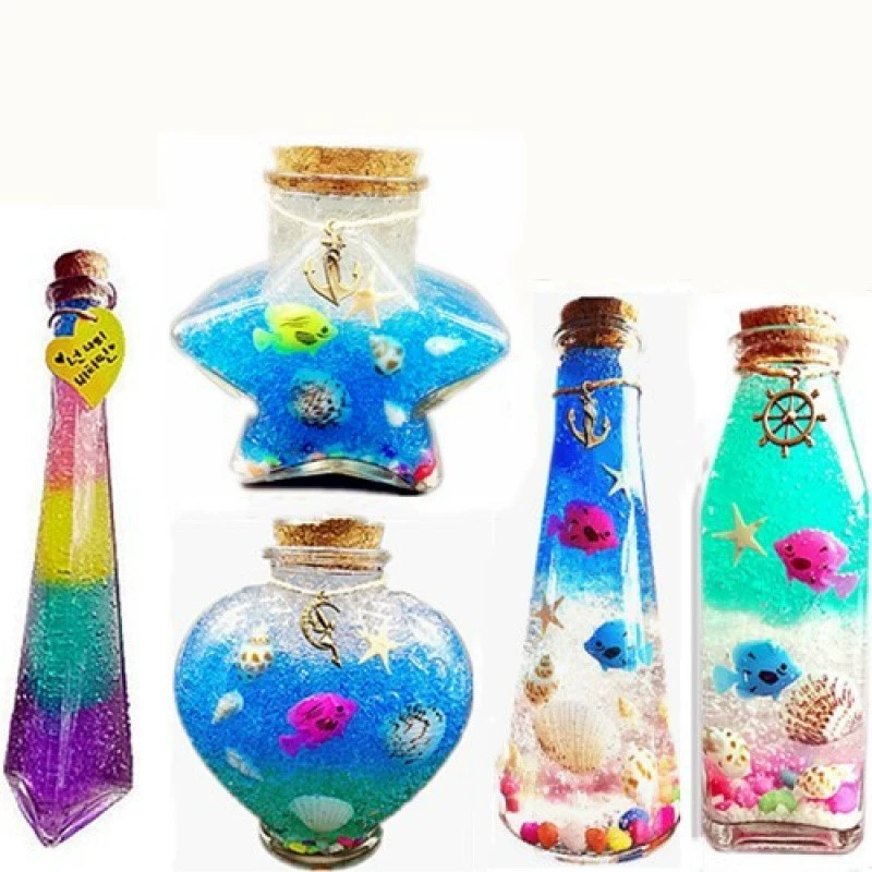 Starry sky, rainbow marine bottle, materials set, bag for swimming, DIY, full set, Birthday gift