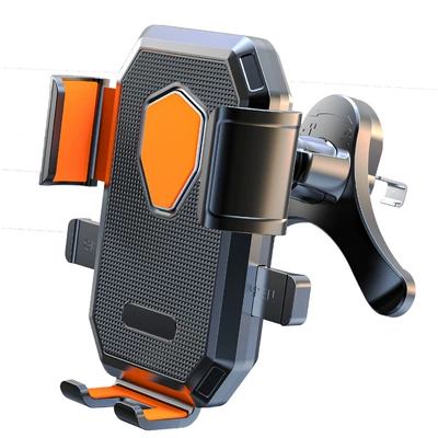 New Model Factory Direct Sale Adjustable Multifunctional Car Navigation Gadget with Gravity Sensing Car Phone Holder (Car phone holder) - orange-triangle-hook-clip