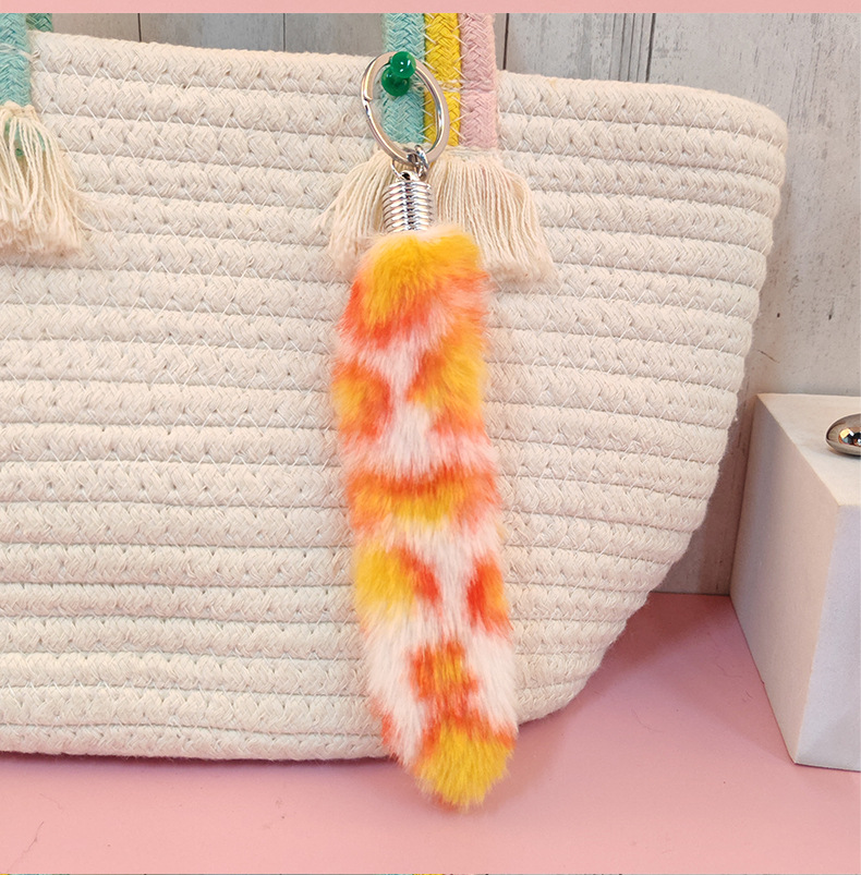 Unisex Gender Simple Style Leopard Imitation Wool Unisex Bag Pendant Keychain