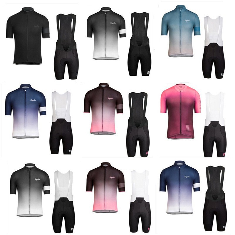 Foreign Trade Rapha Summer Men's and Women's Short-Sleeved Cycling Suit Set Bicycle Team Version Bib Shorts Factory Direct Sale