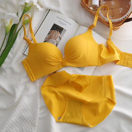 098 brillante sin costuras sin hilos transpirable pecho grande pequeño push up ropa interior ajustable cómodo sujetador traje
