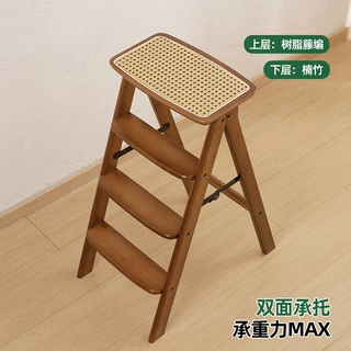 家用多功能折叠梯凳便携式登高梯子阶梯花架厨房高脚凳带靠背椅子