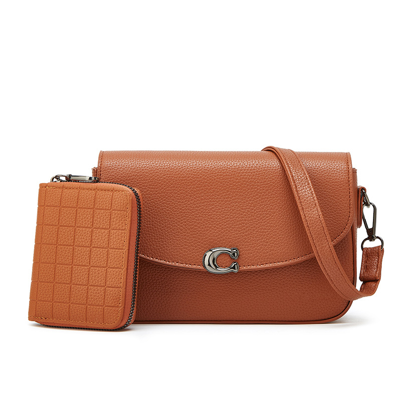 Bolso de mujer 2026 nuevo bolso de cuero suave portátil de hombro, bolso cuadrado simple de gran capacidad