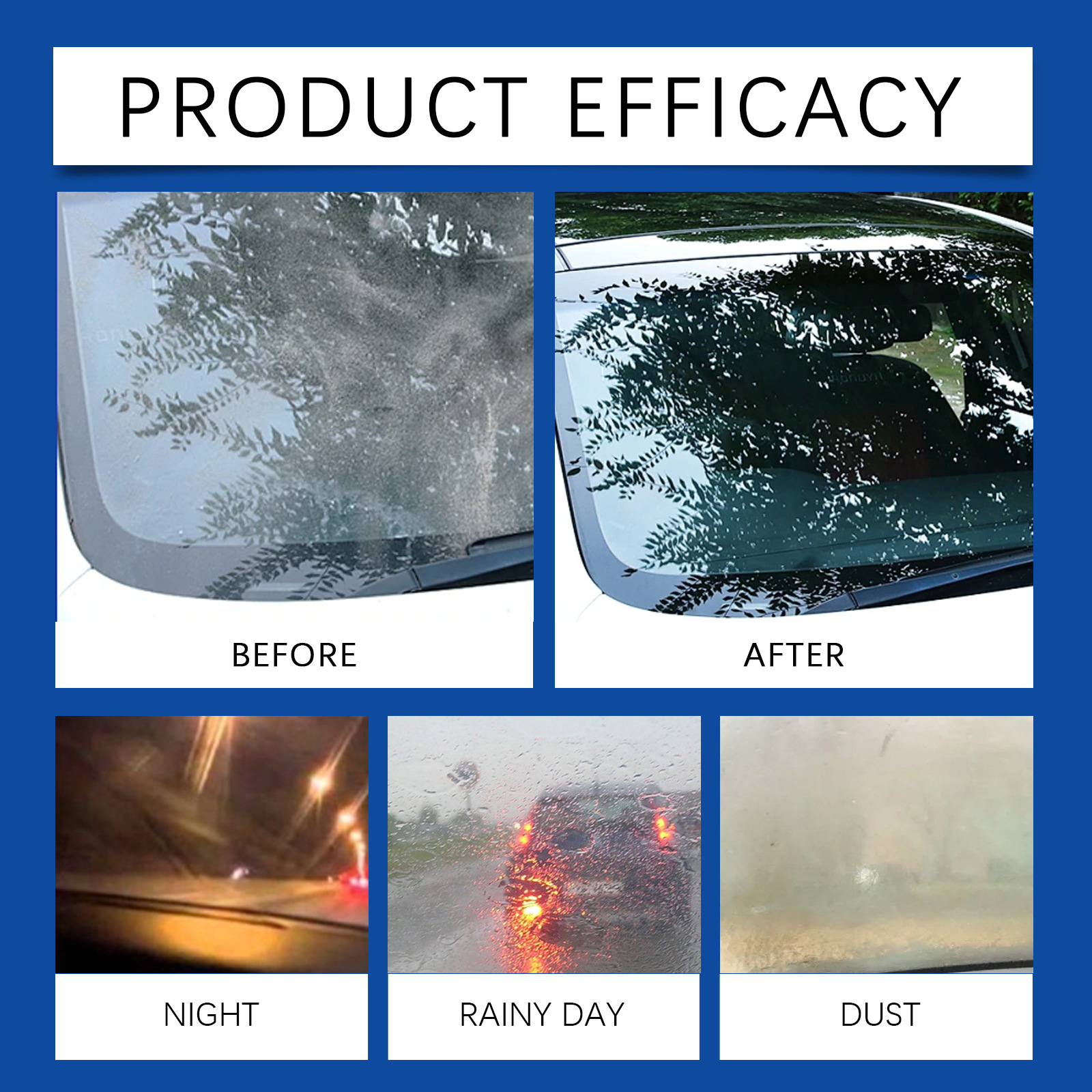 Rayhong Windshield Washer Fluid Car Glass Anti-Fog Water Repellent Penetration Decomposition Stubborn Oil Film Cleaner