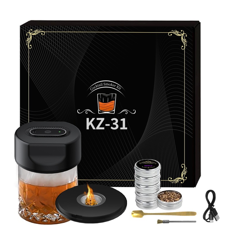 智能烟熏调酒器支持多种香木轻松制作专业级烟熏威士忌鸡尾酒套装|undefined