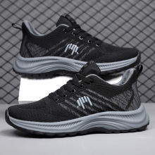 春秋季新款男士运动鞋网面透气爸爸鞋中老年软底轻便休闲鞋冷粘鞋