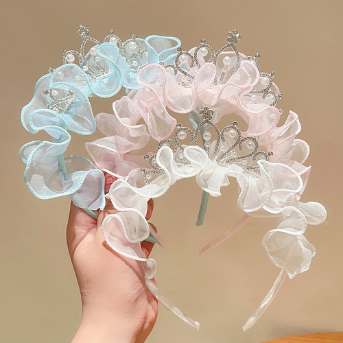 Children's Princess Fairy Crown Headwear Girls' Birthday Crown Headband Baby Hair Clip Mori Girl Headband Hair Accessories
