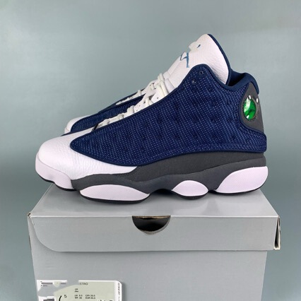 Aj13 Series Mid-Top Retro Basketball Shoes True Carbon Court Purple Navy Blue