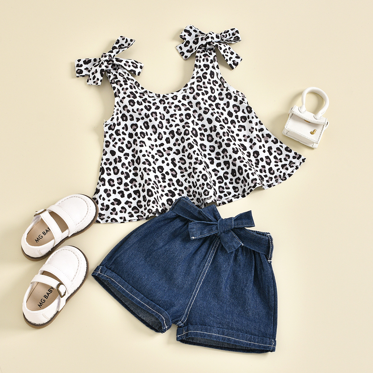 Casual Round Dots Leopard Cotton Baby Clothing Sets display picture 13