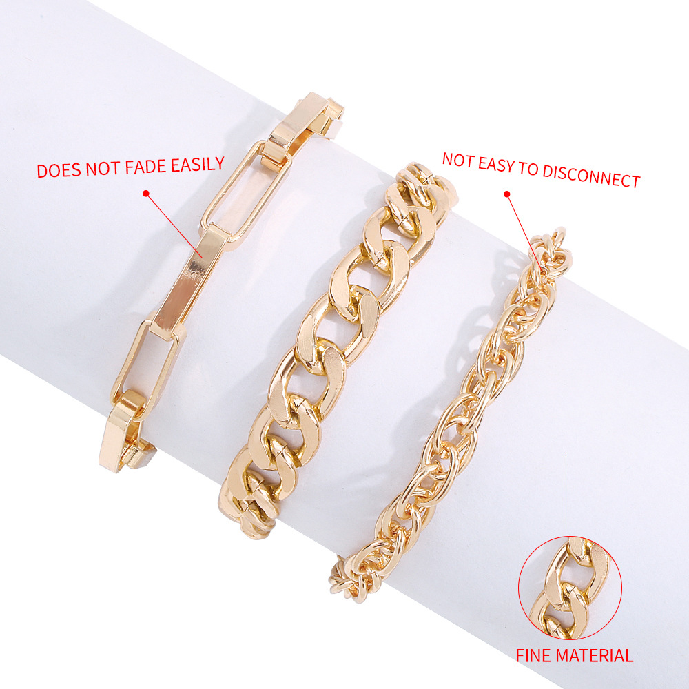 Punk Thick Chain Alloy Bracelet Wholesale display picture 5