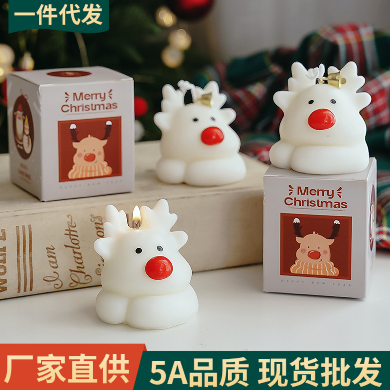 Navidad de alce aromático regalo de mano de cera de cera de cera de perfume de Navidad vela de perfume artesanal transfronteriza