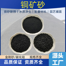 多肉园艺铺面金刚砂目数齐全喷砂除锈黑金沙过滤黑色石英砂铜矿砂