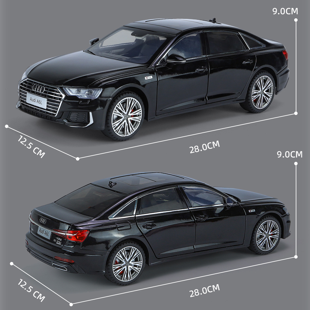 Autorización genuino 1:18 Audi A6 claraboyas panorámicas rueda delantera Tire hacia atrás simulación interior aleación modelo de coche deportivo adornos