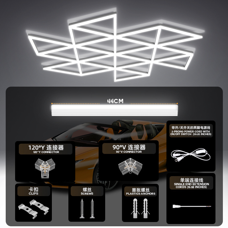 Control inalámbrico Bluetooth lavado de coches lámpara celular RGB iluminación billar atmósfera lámpara 220V reparación de automóviles lámpara de belleza