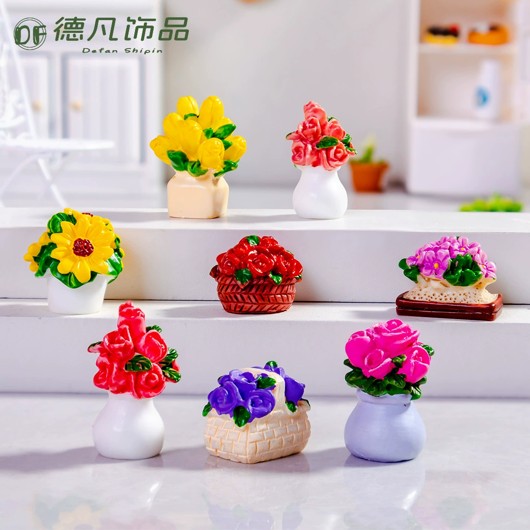 Симуляционная bouquet маленькая горшковая микропейзаж декоративная смола маленькие аксессуары поделки ювелирные изделия живой секционный пакет украшение автомобиля