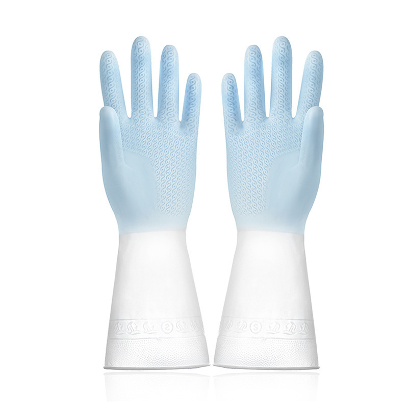 Durable Waterproof Rubber Scrubbing Gloves For Kitchen And Laundry_voghion.com
