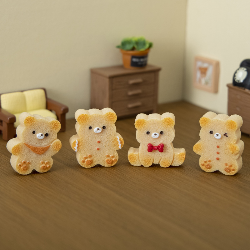 新しいマイクロ風景クマビスケットホーム食品とおもちゃの装飾品デスクトップクマ樹脂工芸品小さな装飾品|undefined