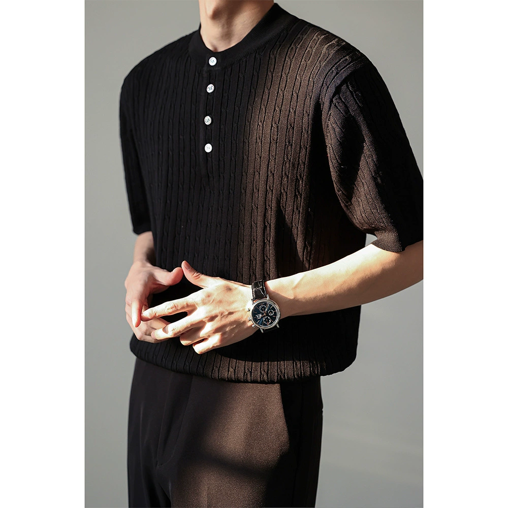 Футболка с коротким рукавом мужская летняя футболка 2024 новый премиум-класса с круглым вырезом вязаный свитер мужская летняя рубашка мужская рубашка