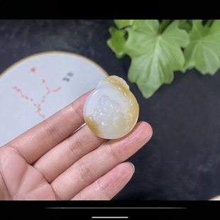 Jin Yu Tang Buddha Induces Fu to Exquisite Xinjiang Hetian Jade Sugar Suet White Pendant Xinjiang Qiemo Material Authority