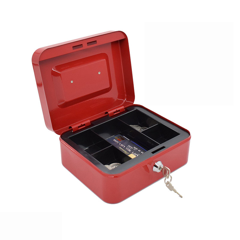 Small change Storage Cash Drawer Metal Cashier Box Key box portable Metal Cash Drawer key Cashier Box household