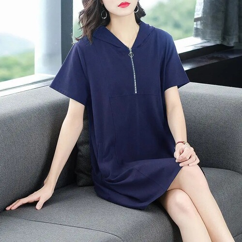 Improved model. Please look at the real thing before placing an order. Fat sister covers the belly and shows slimming dress. Large size women's dress. Summer.