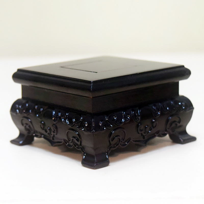 紫光檀木雕刻工艺品奇石底座佛像财神貔貅正方形实木摆件底座木托