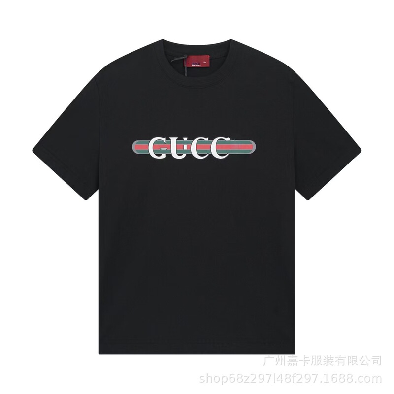 クロスボーダーハイエンドGファミリーTシャツラウンドネックフロントロゴ柄シリーズカジュアル男女同型半袖Tシャツ|undefined