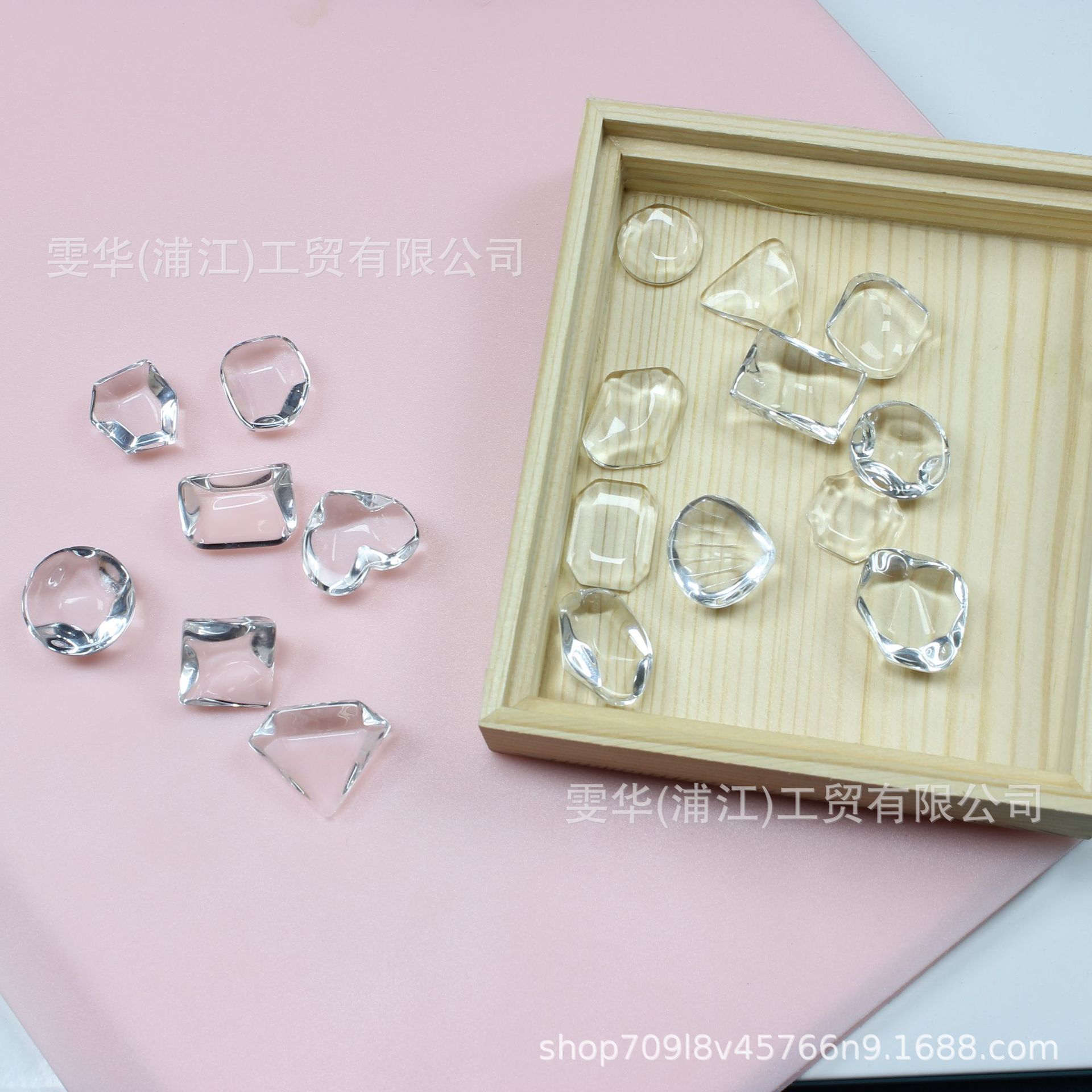 日系美甲透明玻璃豆豆色卡指甲油颜色滴胶贴片异形白坯创意美甲片