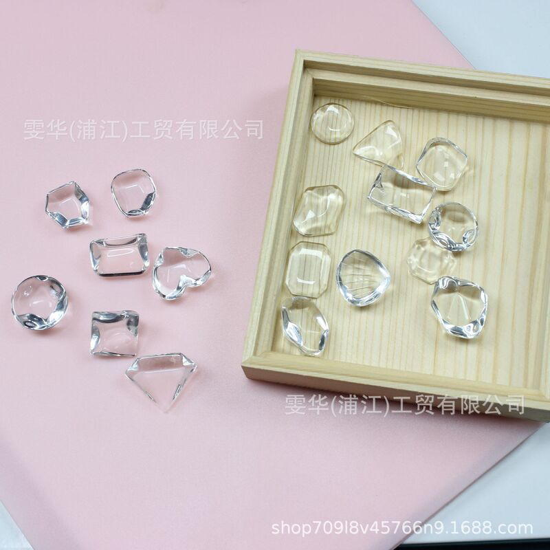 Japanese-Style Nail Art Transparent Glass Bean Color Card Nail Polish Color Resin Stickers Creative Nail Pieces Crystal