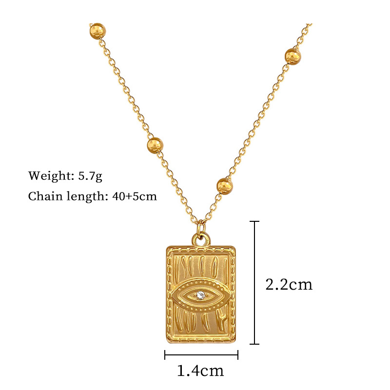 Devil's Eye Cold Wind Personality Minimalist Wind Furnace Real Gold Necklace Female Internet Celebrity Collarbone Chain_voghion.com
