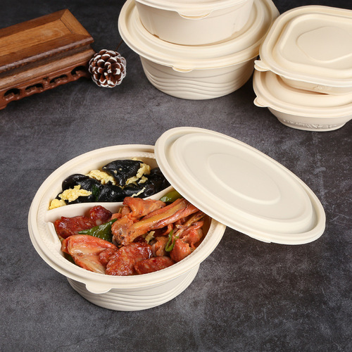S588 take-out box, degradable meal box, separate lunch box, environmentally friendly rice cover, circular degradable