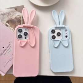 兔耳朵支架硅胶手机壳防摔少女心适用iPhone 17p 手机壳