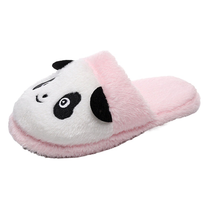 Transfronterizo nueva Panda de felpa de dibujos animados de Interior de fondo suave Zapatillas de algodón silencioso invierno cálido