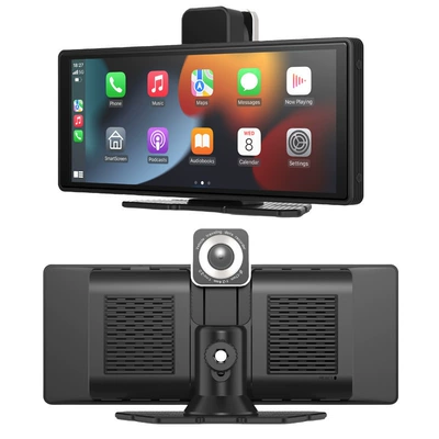 New Model Dash Cam with Front and Rear Dual Recording, 2K Portable Entertainment, Carplay Smart Screen, Reversing Image, Carlife (Driving recorder) - 1026inch-front-and-rear-dual-recording-4k1080p-high-definition-ahd-reversing-rear-view-black-1026inch
