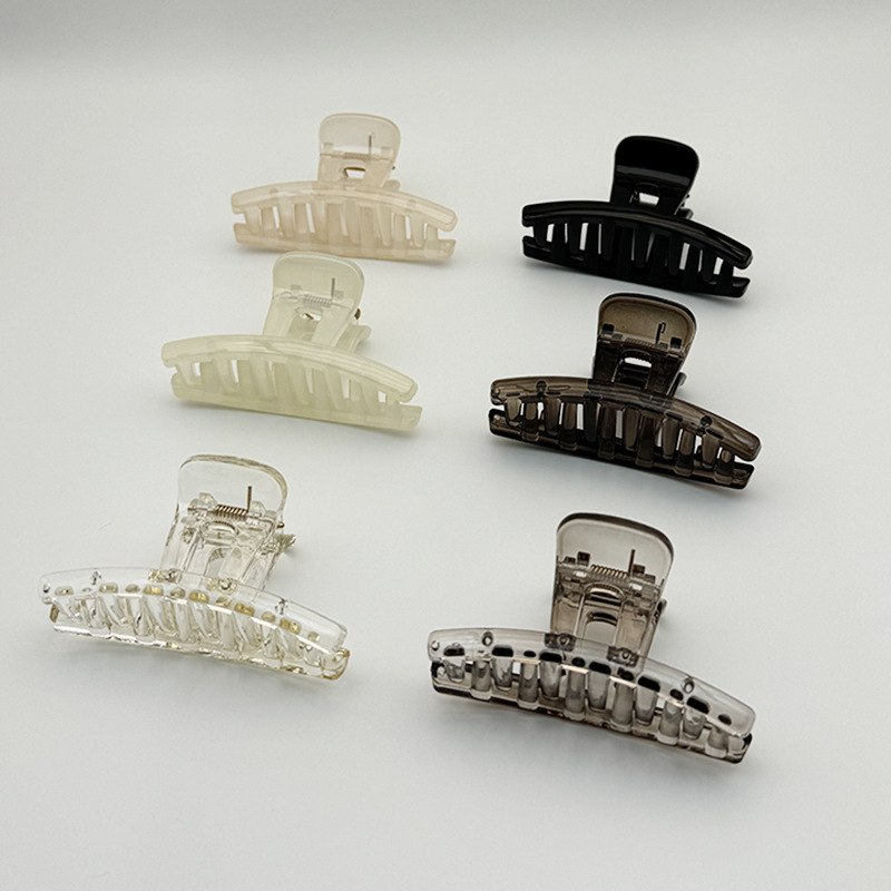 Korean Pc Environmentally Friendly 7cm Jelly Color High-End DIY Female One-Word Grabber Shark Clip Hairpin Headwear Jewelry Hair Accessories