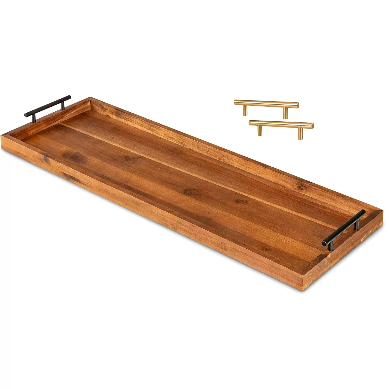 木质带把手托盘香薰蜡烛摆件装饰盘桌面点心甜品盘实木红酒杯盘